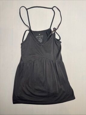 American Eagle Outfitters Charcoal Braided-Strap Tank